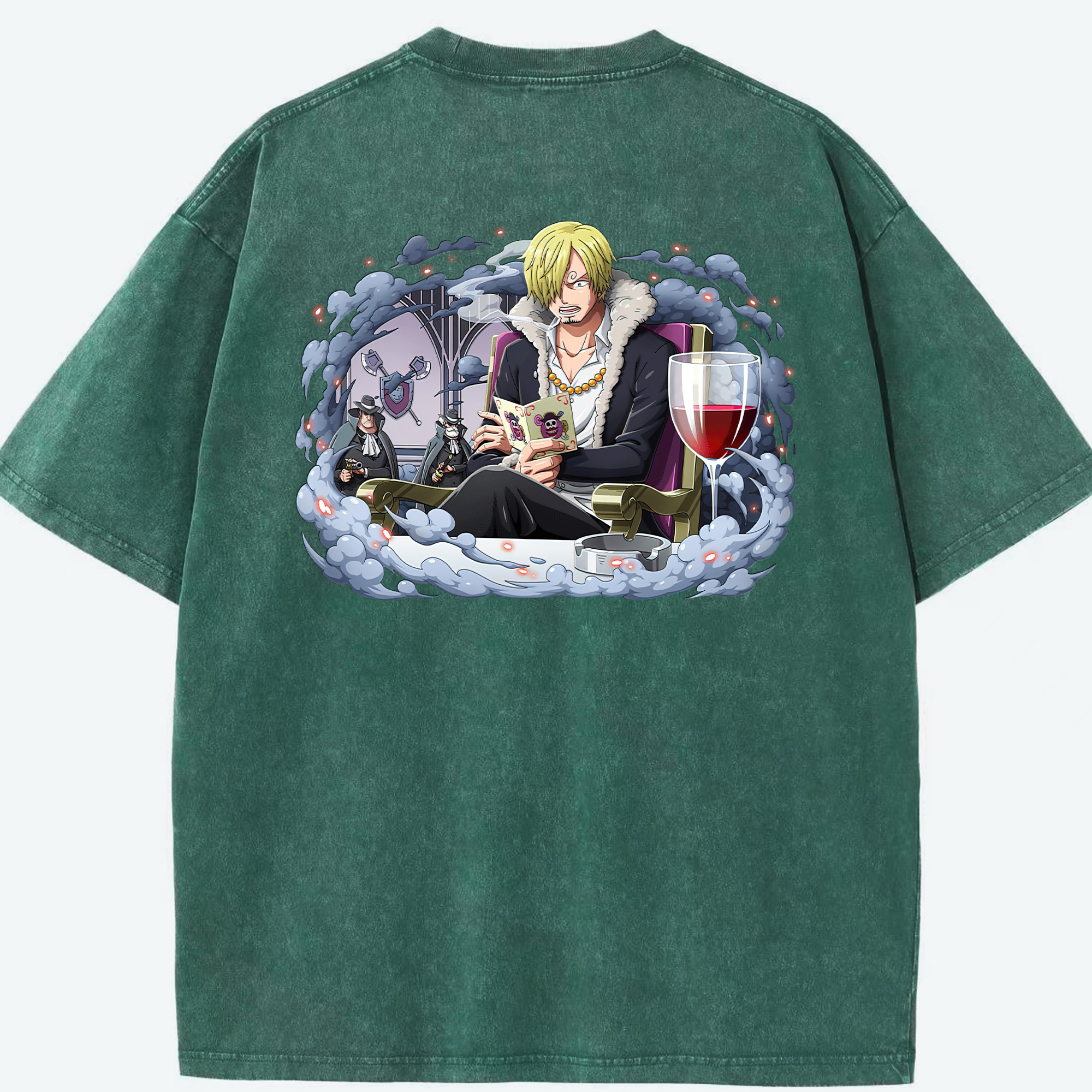 ワンピース サンジ ONE PIECE Sanji 綿100% ヴィンテージ風 半袖Tシャツ（背面プリント）